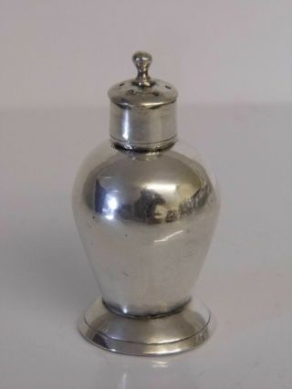 A Fine Small Hallmarked Antique Dutch Solid Silver Pepper Shaker Pepperette