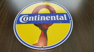 Vintage Continental Porcelain Gas Michelin Tires Service Station Pump Plate Sign