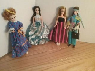 Vintage Topper Dawn Doll Htf Lashless Angie,  Others In Montgomery Ward Fashions