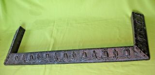 Old Antique Ornate Arts And Crafts Period Cast Iron Fire Hearth Fender Surround