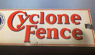 Vintage Cyclone Fence St.  Louis Mo.  United States Steel Porcelain Sign 3