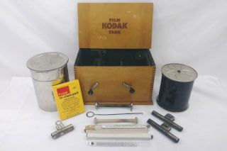 Antique 1907 Kodak Film Tank Wooden Box Developer Kit 3.  5 " Model B - 2