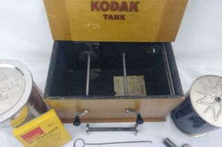 Antique 1907 Kodak Film Tank Wooden Box Developer Kit 3.  5 