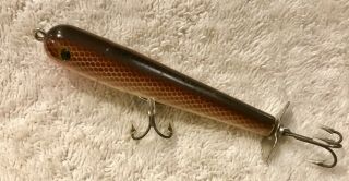 Fishing Lure Fred Arbogast Rare Brown Scale Skinny Minny Tackle Box Crank Bait