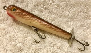 Fishing Lure Fred Arbogast Rare Brown Scale Skinny Minny Tackle Box Crank Bait 3