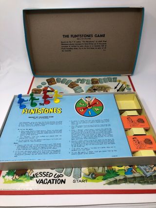 Vintage The Flintstones Board Game 1971 Cartoon Vintage Complete Milton Bradley