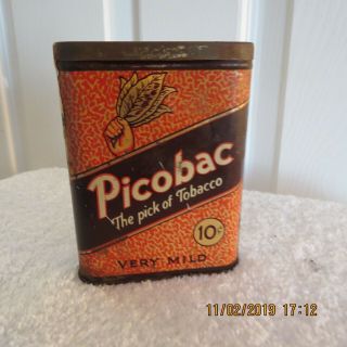 Old Canadian Picobac Vertical Pocket Tin Imperal Tobacco Ship From Usa