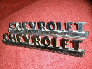 Pair 1947 - 1953 Chevrolet Pickup Truck Hood Side Emblems Hot Rod 1940s 1950s