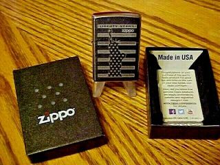Rare Vintage Zippo Liberty Stars Cigarette Lighter