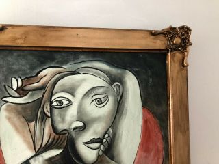 PABLO PICASSO ARTIST OIL PAINTING ON CANVAS SIGNED FRAMED 25.  5  X 32 3