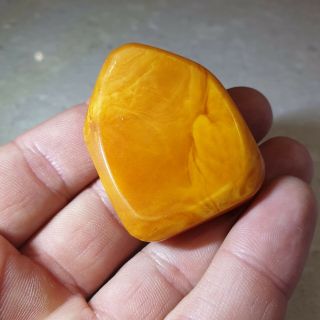 Vintage Natural Antique Baltic Egg Yolk Butterscotch Amber Pendant 18.  7g