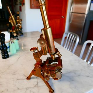 Antique Vintage Microscope W.  Watson & Sons Of London,  S/n 12540 17 " Tall