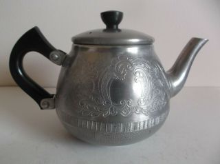 Vintage Swan Brand The Carlton Aluminium / Bakelite Teapot 2 Cup Teapot England