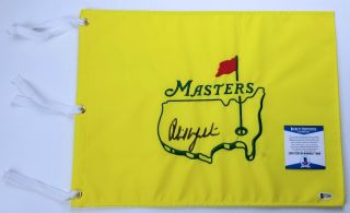 Phil Mickelson Signed Undated Masters Golf Pin Flag Augusta National Pga Beckett