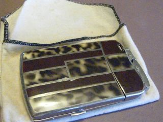 Vintage Art Deco Style Lighter & Cigarette Case Combo - Spring Loaded Fitment