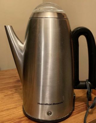 Vintage Hamilton Beach Stainless Steel 12 Cup Coffee Pot Percolator Model 40614