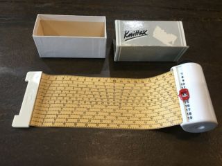 Knittax Knitking Converta Tape Measure Gauge Knitting Stitch Row Calculator Vtg