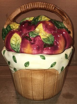 Vintage Cooks Club Apple Basket Cookie Jar