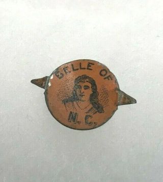 Vintage Belle Of N.  C.  Tobacco Tag,  Picture Of Girl