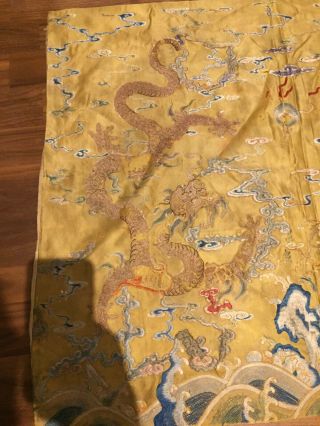 antique chinese silk embroidery With Two Dragon 3