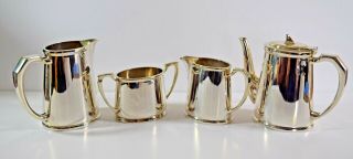 Mappin & Webb Silver Plated 4 Piece Coffee Set With Military Broad Arrow 1961 - 62