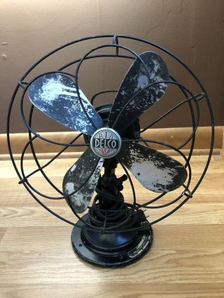 Vintage Antique Delvo Oscillating Electric Fan Model 1500