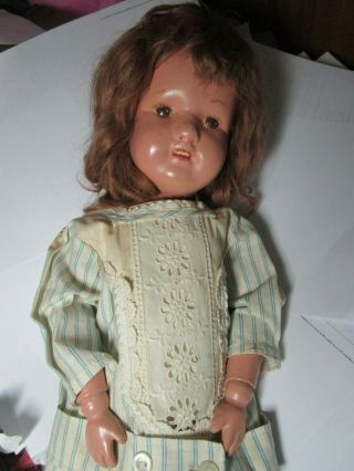 15 " Antique Wooden Jointed Dolly Face Teeth Markings Schoenhut Doll
