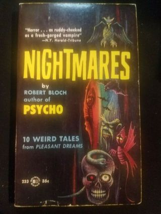 Nightmares By Robert Bloch,  Belmont Paperback