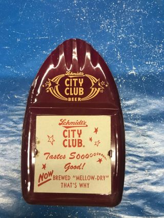 Vintage Schmidt Beer City Club Tip Tray