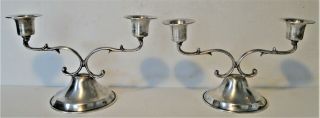 Fine Elegant Pair Mexican Sterling Silver Double Candelabra A.  G.  F.  Taxco 1960