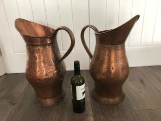 French Vintage Very Large Copper Jug/pitcher 50cm Tall (2 Available)