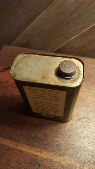 VINTAGE SINCLAIR EXTRA DUTY OUTBOARD MOTOR OIL CAN 2