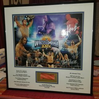 Wwe Wrestlemania 24 Winners Plaque Signed Autographed Wcoa Xxiv Wwf