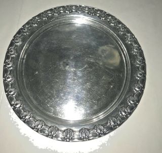 Tiffany & Co 1880 - 1881 Sterling Tray 10 " Round.  Shell Boarder
