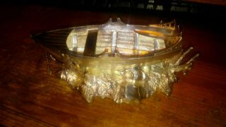 Rare Victorian Silver Plate Spoon Holder Warmer Boat Shape England Thomas White