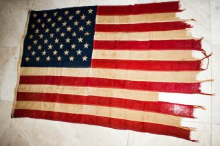 Vintage 1960s Us American Flag Vietnam Battle Flown