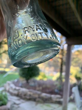 Vintage Bludwine M J Ryan Mahanoy City Pa Crown Top Bottle