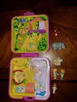 Polly Pocket Zoo With Animals And Dolls Vintage 1989 Bluebird Toys
