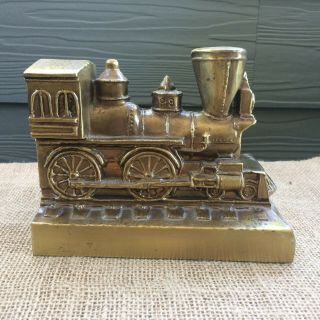 Vintage PM Craftsman Cast Metal Bookends / TRAIN - Engine and Caboose 3