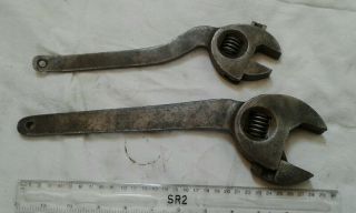 2 Antique Vintage Adjustable Spanner Wrench Clyburn Type