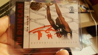 Tim Duncan 1997 Score Board Rookie Auto Autograph Rc Card Goat Signed Red