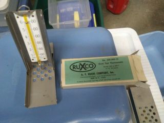 Vintage Ruxco Folding Oven Test Thermometer 600 - Mo - 10 Stainless Porcelain 1