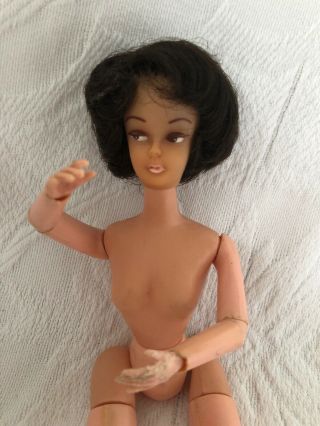 Vintage Marx Barbie Clone Doll Jointed Marlene ? Debbie Drake ? Dark Brunette