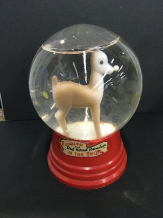 Vintage Snow Globe “rudolph The Red Nose Reindeer”