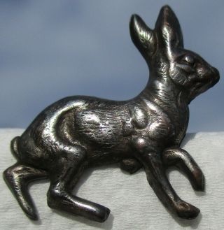 1940s French Button " Realistic Rabbit Bunny " 3/4 " Wide Vintage Antique Animal