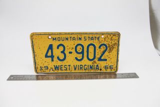 Vintage West Virginia 1966 License Plate