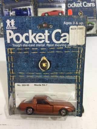 Vintage Tomy Tomica Pocket Cars 203 50 Copper Mazda Rx7 1:64 Japan Mip