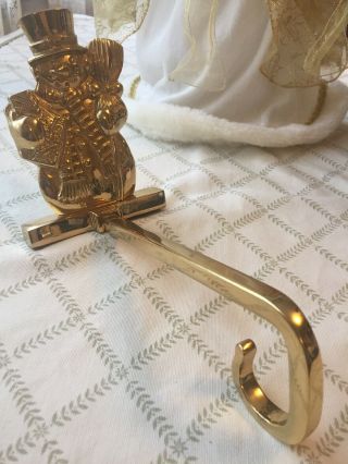 Solid Brass Vintage Christmas Snowman Stocking Holder Heavy (others Available)