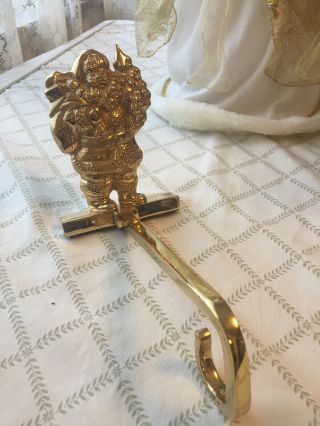 Solid Brass Vintage Christmas Santa Stocking Holder Heavy (others Available)