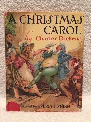 Vintage A Christmas Carol Charles Dickens Hc/dj Everett Shinn John C Winston